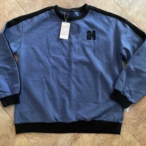 Fashion Womens Fleece Long Sleeve Blue Athletic Sweatshirt Size XL New with Tags